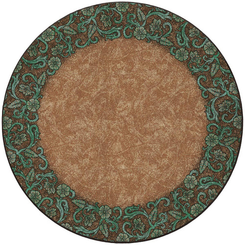 Tooled Turquoise Rug - 8 Ft. Round