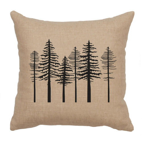 Trees Linen Pillow - Natural