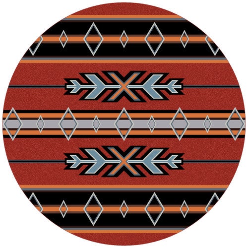 Tribal Fire Rug - 8 Ft. Round