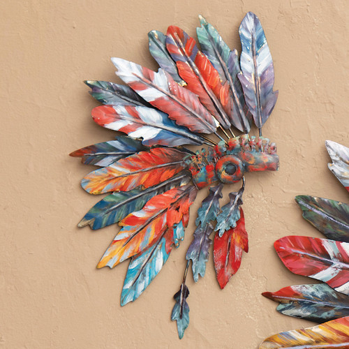 Tribal Headdress Metal Wall Art - Small