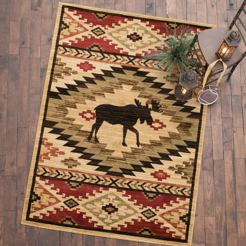 Tribal Moose Rug - 5 x 7