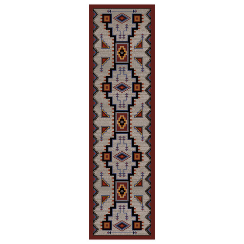 Tribal Rain Blue Rug - 2 x 8