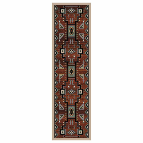 Tribal Rain Red Rug - 2 x 8