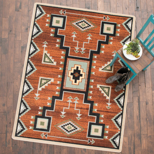Tribal Rain Red Rug - 4 x 5