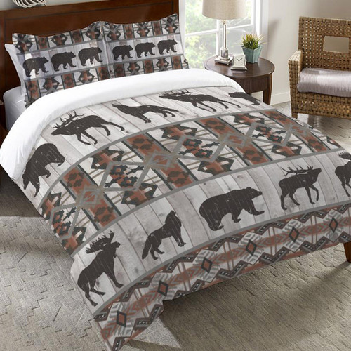 Tribal Wildlife Duvet Cover - King