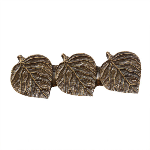 Triple Aspen Leaf Cabinet Pulls - Set of 2