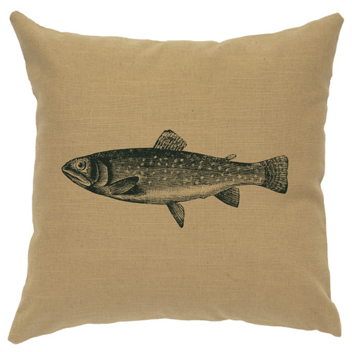 Trout Linen Pillow - Straw