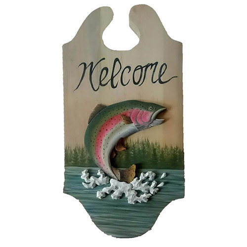 Trout Welcome Wood Wall Art