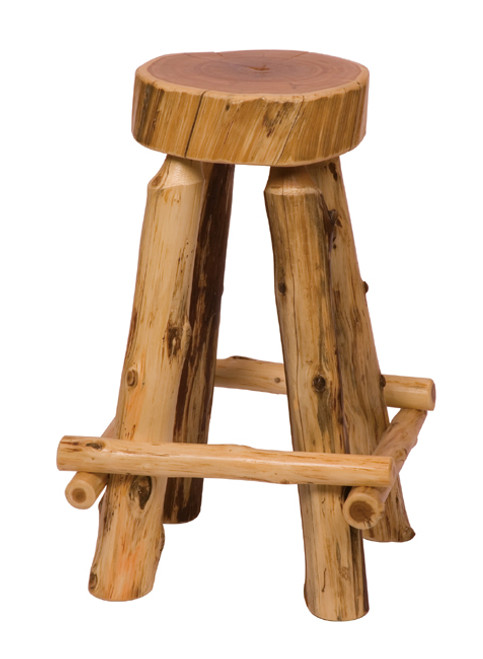 White Cedar Slab Log Barstool - 30 Inch