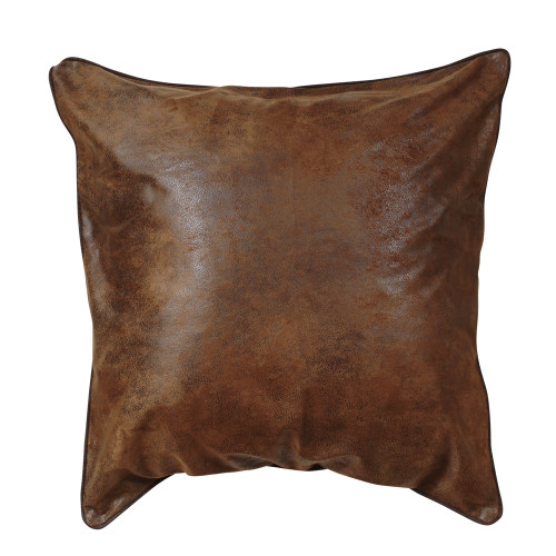 Medium Brown Faux Leather Euro Sham