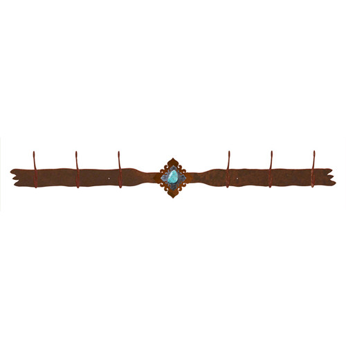 Turquoise Stone 6 Hook Coat Rack