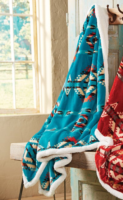 Turquoise Ways Plush Throw