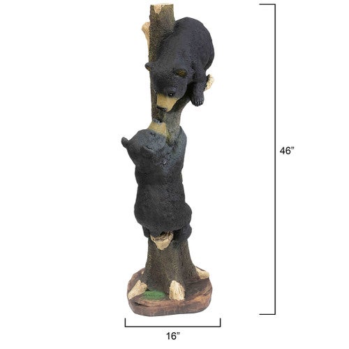 Two Black Bears Climbing Sculpture - Large