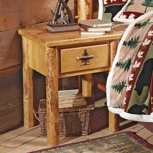 Rocky Mountain Log Nightstand