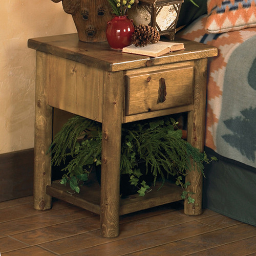 Mountain Forest Log Nightstand