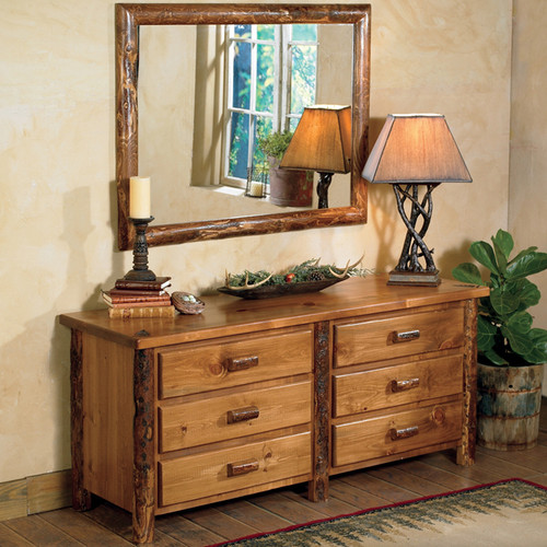 Moose Creek Log 6 Drawer Dresser with Mirror