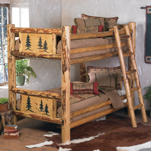 Rocky Mountain Log Bunk Bed - Twin over Twin