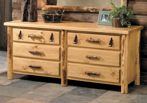 Rocky Mountain Log 6 Drawer Dresser Only
