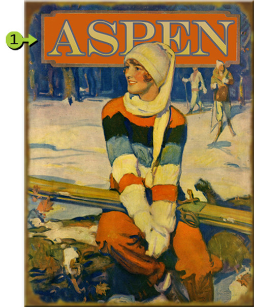 Vintage Ski Girl Personalized Sign - 23 x 31