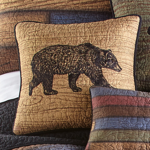 Vintage Woods Bear Pillow