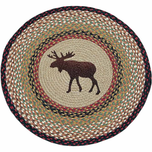 Walking Moose Round Rug
