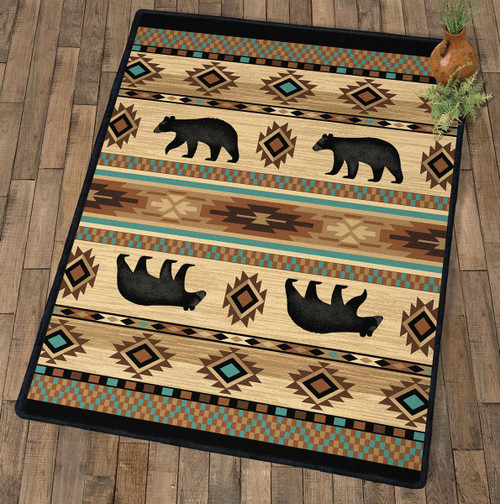 Wampum Bears Rug - 3 x 4