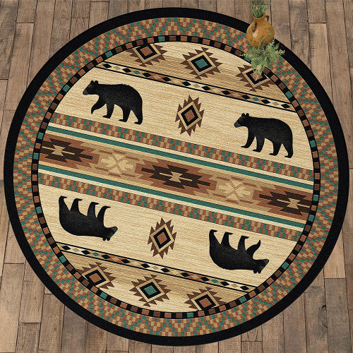 Wampum Bears Rug - 8 Ft. Round
