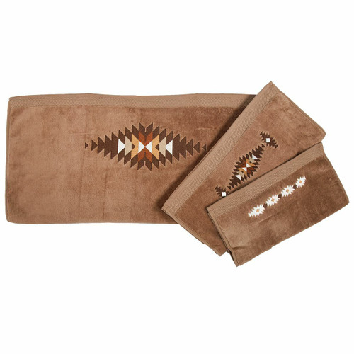 Washburn Embroidered Towel Set - Mocha