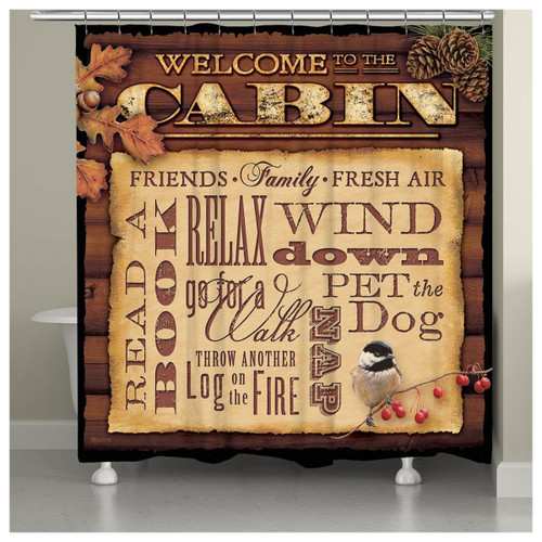 Welcome and Wind Down Shower Curtain
