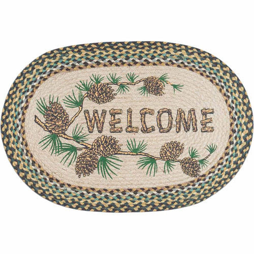 Welcome Pinecones Rug