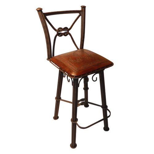 Coronado Iron Barstool with Swivel Back - Posse