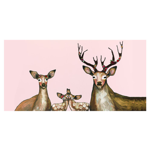 Whitetail Family Blush Canvas Art