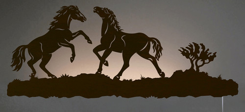 Wild Horses Back Lit Wall Art