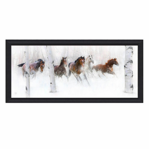 Wild Winter Horses Personalized Framed Canvas
