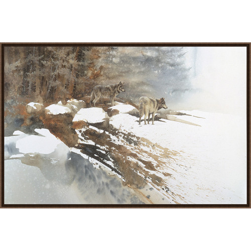 Winter Wolves Framed Canvas