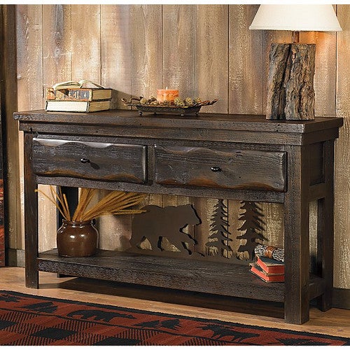 Barnwood Bear Scene Table