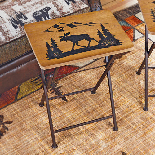 Wood Moose Folding Side/Tray Table