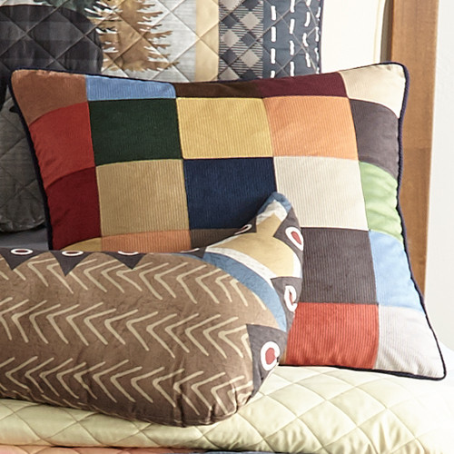 Woodland Bear Cabin Patch Pillow