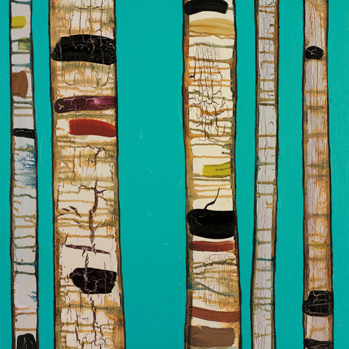 Woodland Birch Sky Blue Canvas Art
