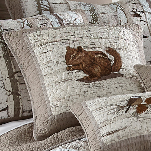 Woodland Birch Chipmunk Pillow
