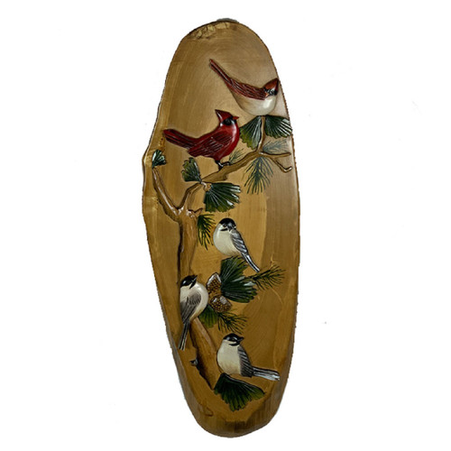 Woodland Birds Wood Wall Art