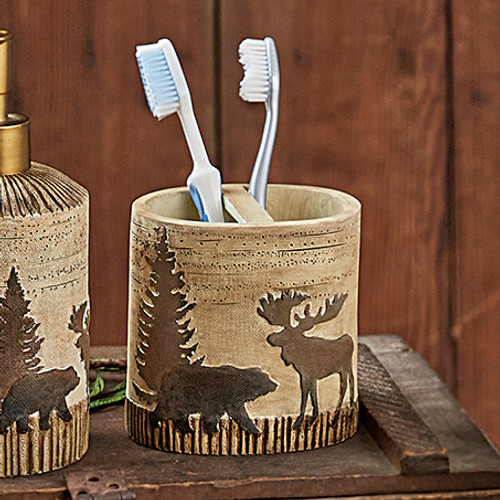 Woodland Moose & Bear Toothbrush Holder