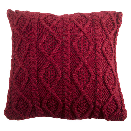 Woodland Plaid Cable Knit Pillow