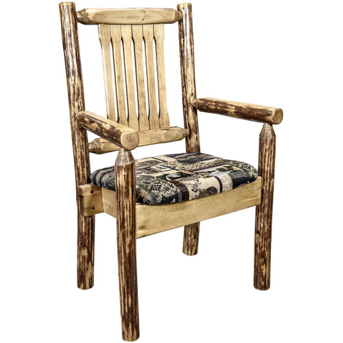 Woodsman Captain's Chair with Woodland Upholstered Seat