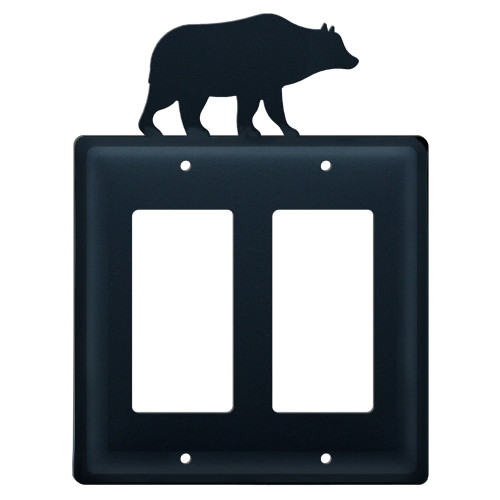 Wrought Iron Bear Double GFI Cover
