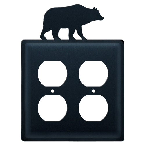 Wrought Iron Bear Double Outlet Cover