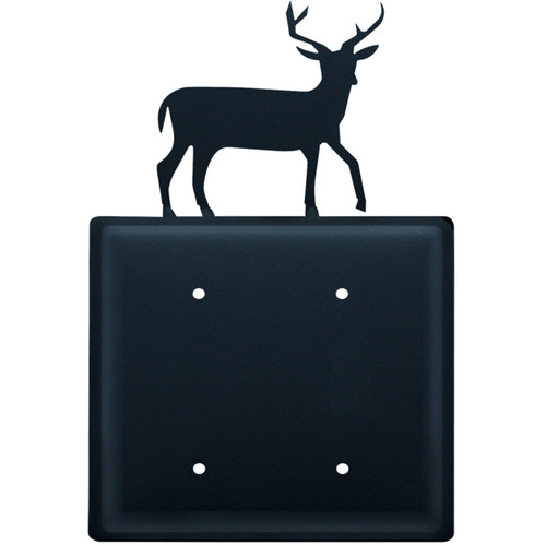 Wrought Iron Deer Double Electrical Cover