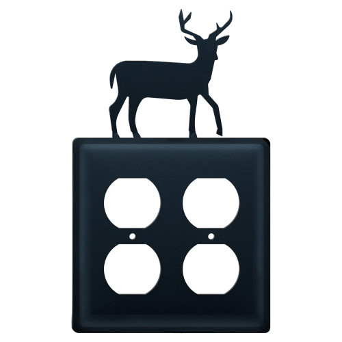 Wrought Iron Deer Double Outlet Cover