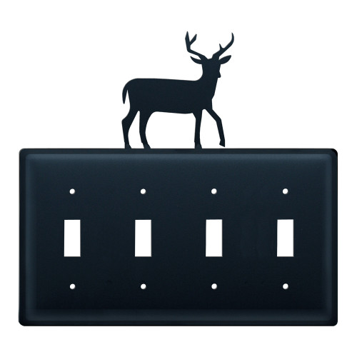 Wrought Iron Deer Quadruple Switch Cover