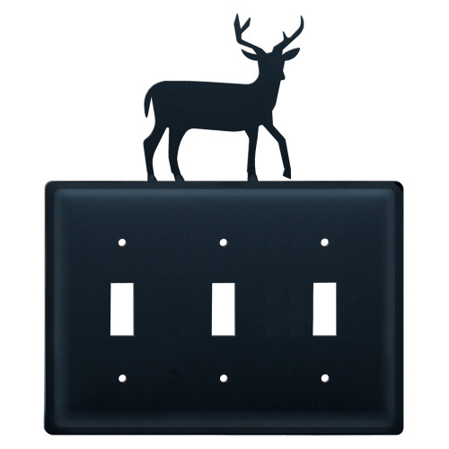Wrought Iron Deer Triple Switch Cover